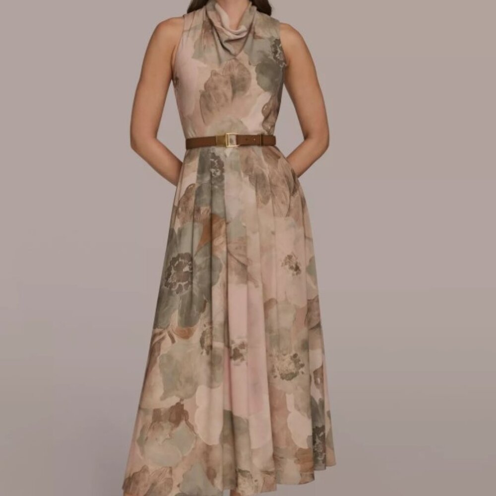 Donna Karen Women's Crepe Cowl Neck Dress